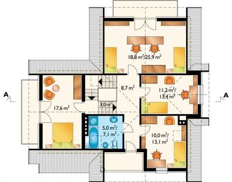 Poddasze projektu - Zorza - murowana – ceramika