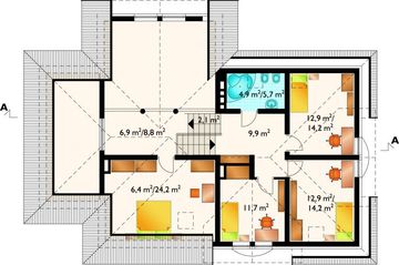 Poddasze projektu - Magnolia - murowana – ceramika