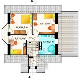 Poddasze projektu - Mały Krab - murowana – ceramika