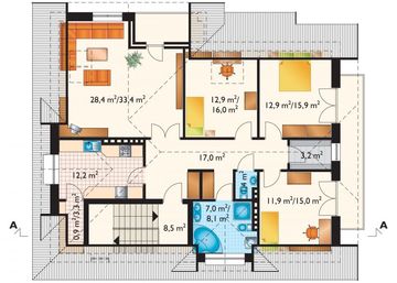 Poddasze projektu - Berberys - murowana – ceramika