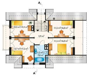 Poddasze projektu - Beryl - murowana – beton komórkowy