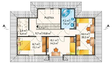 Poddasze projektu - Bóbr - murowana – ceramika