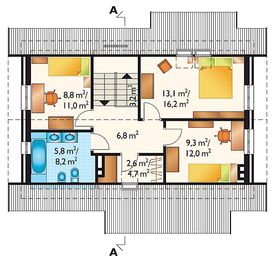 Poddasze projektu - Cyryl - murowana – ceramika