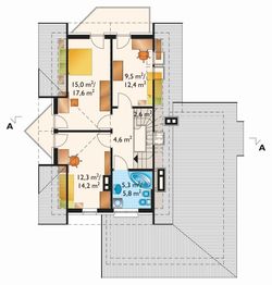 Poddasze projektu - Mały Tukan - murowana – ceramika