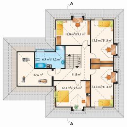 Poddasze projektu - Matecznik - murowana – ceramika