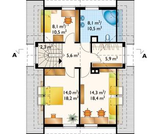 Poddasze projektu - Floks - murowana – ceramika