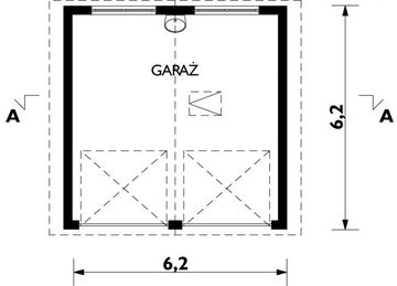 Parter projektu - Garaż 01 - murowana – beton komórkowy