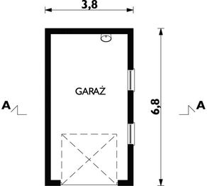 Projekt garażu 08 (212) - rzut parteru, dom liczy 0 pokoje, 0 łazienki i wc