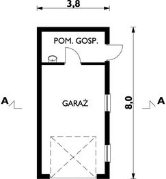 Projekt garażu 10 (214) - rzut parteru, dom liczy 0 pokoje, 0 łazienki i wc