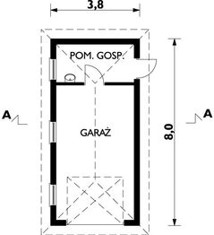 Parter projektu - Garaż 12 - murowana – beton komórkowy