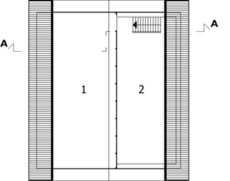 Projekt garażu 16 (220) - rzut poddasza, dom liczy 0 pokoje, 0 łazienki i wc