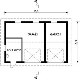 Parter projektu - Garaż 20 - murowana – beton komórkowy