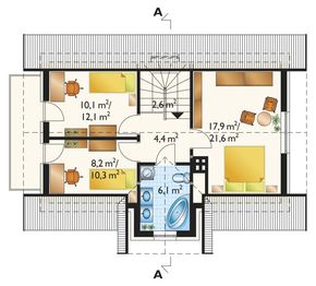 Poddasze projektu - Strączek - murowana – ceramika