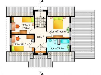 Poddasze projektu - Płomyk - murowana – ceramika
