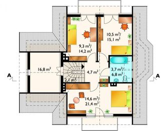 Poddasze projektu - Sasanka - murowana – ceramika