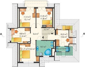 Poddasze projektu - Smrek - murowana – ceramika