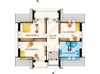 Poddasze projektu - Vilmar - murowana - beton komórkowy