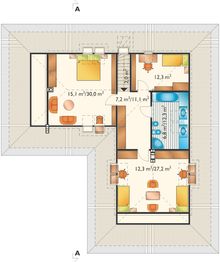 Poddasze projektu - Cetyniec Max - murowana – beton komórkowy
