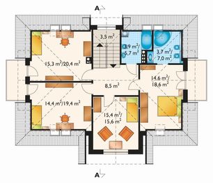 Poddasze projektu - Halszka - murowana – beton komórkowy