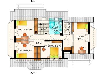 Poddasze projektu - Mira - murowana – beton komórkowy