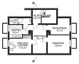 Piwnica projektu - Cymes - murowana – ceramika