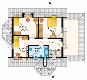 Poddasze projektu - Dobrawa - murowana – ceramika