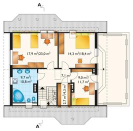 Poddasze projektu - Drozd - murowana – beton komórkowy