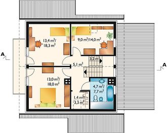 Poddasze projektu - Iwa - murowana – ceramika