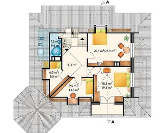 Poddasze projektu - Jabłonna - murowana – ceramika