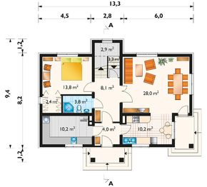 Parter projektu - Jantar - murowana – beton komórkowy