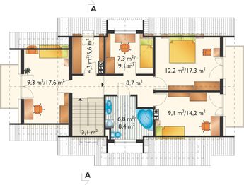 Poddasze projektu - Prymulka Bona - murowana – beton komórkowy