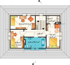 Poddasze projektu - Wiślan Lux - murowana – ceramika