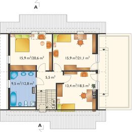 Poddasze projektu - Drozd Neo - murowana – beton komórkowy