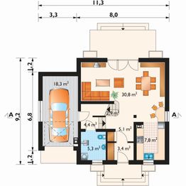 Parter projektu - Koliba Mała - murowana – beton komórkowy