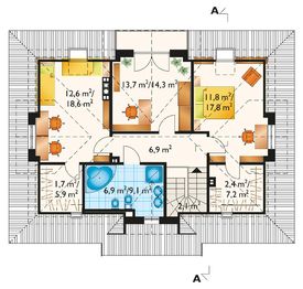 Poddasze projektu - Gozdawa Nowa - murowana – beton komórkowy