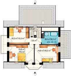 Poddasze projektu - Zenek - murowana - beton komórkowy