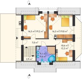 Poddasze projektu - Celesta-2 Duo - murowana – ceramika