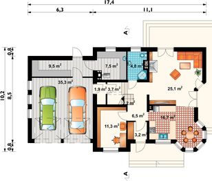 Parter projektu - Maja Rex G2 - murowana – beton komórkowy