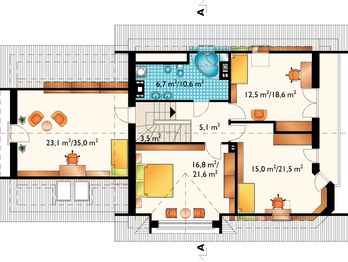 Poddasze projektu - Maja Rex G2 - murowana – beton komórkowy