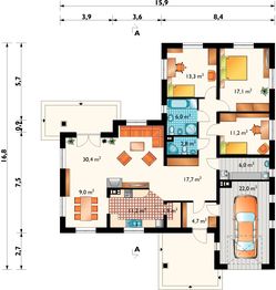 Parter projektu - Tymoteusz Mały - murowana - beton komórkowy
