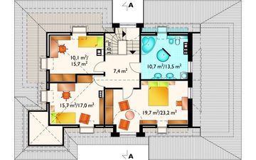 Poddasze projektu - Lubicz - murowana – beton komórkowy