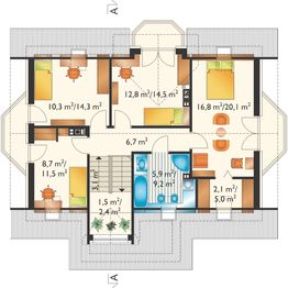 Poddasze projektu - Fiona Atu - murowana – beton komórkowy