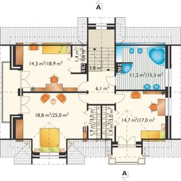 Poddasze projektu - Filon - murowana – beton komórkowy