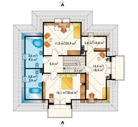 Poddasze projektu - Benon-2 - murowana – ceramika