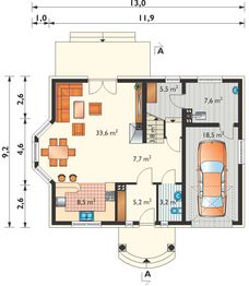 Parter projektu - Drabant Luxor - murowana – beton komórkowy