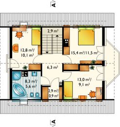 Poddasze projektu - Sonia Mini - murowana – beton komórkowy