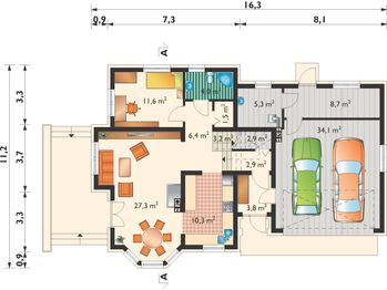 Parter projektu - Ametyst G2 - murowana – beton komórkowy