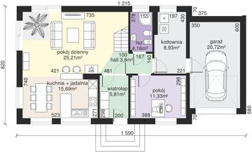 Parter projektu - Dom przy Alabastrowej 14