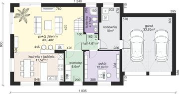 Parter projektu - Dom przy Alabastrowej 15