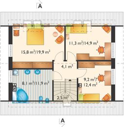 Poddasze projektu - Smolik Energo - murowana – beton komórkowy
